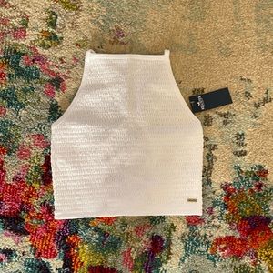 HOLLISTER white,strappy tank top w/ lace back NWT